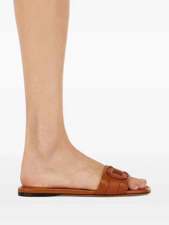 Salvatore Ferragamo Liss Leather Slides Shoes - Image 2