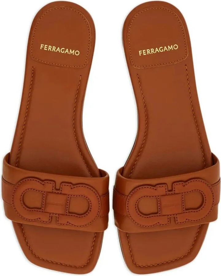 Salvatore Ferragamo Liss Leather Slides Shoes - Image 3