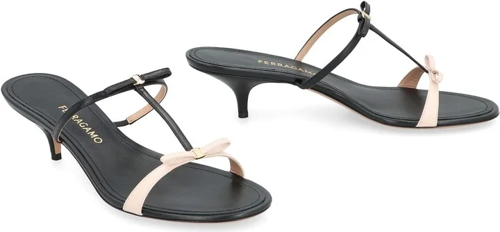 Salvatore Ferragamo Mini Bow Leather Mules - Image 3