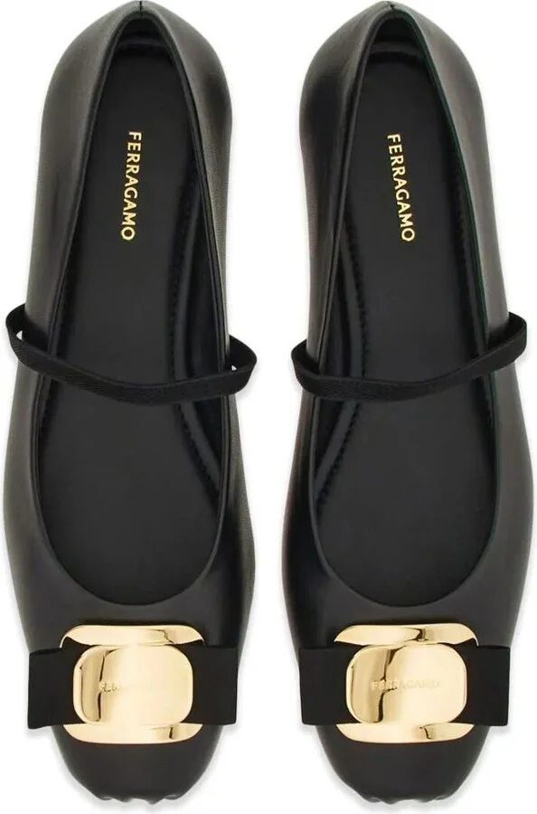 Salvatore Ferragamo New Vara Plate Ballet Flats Shoes - Image 2