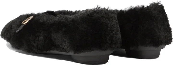 Salvatore Ferragamo "Noella Fur" Shearling Ballet Flats - Image 4