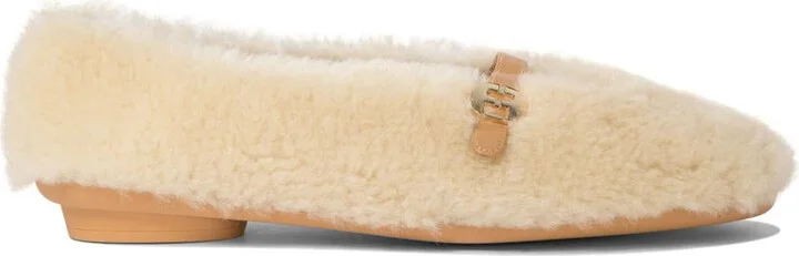 Salvatore Ferragamo "Noella Fur" Shearling Ballet Flats