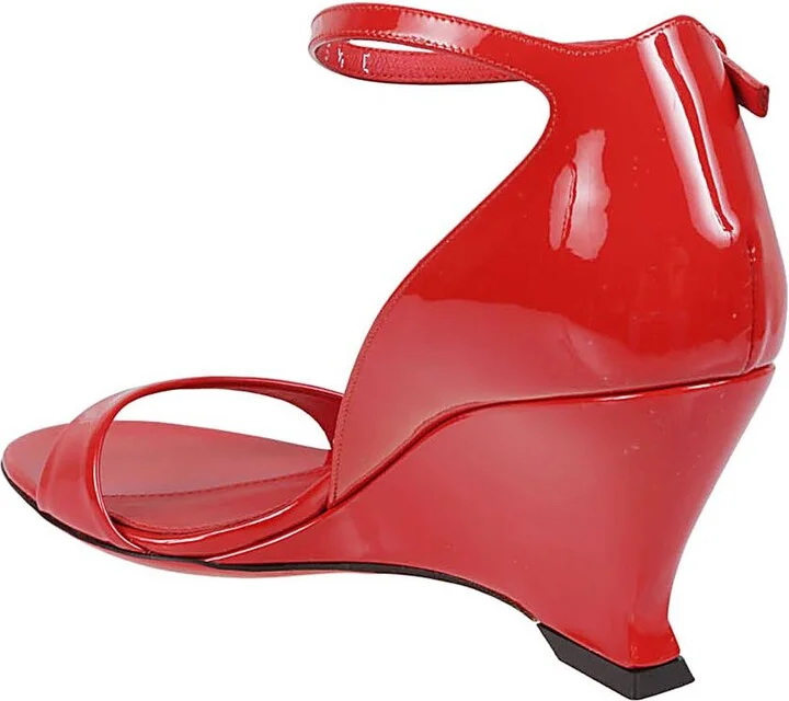 Salvatore Ferragamo Patent Leather Open-Toe Sandals - Image 3