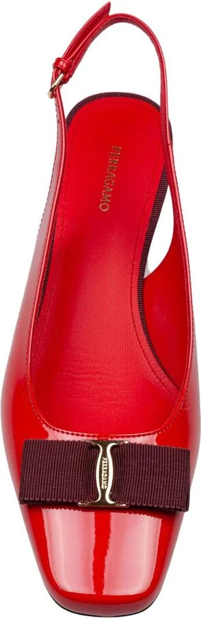 Salvatore Ferragamo Patent Leather Slingback Pumps - Image 3