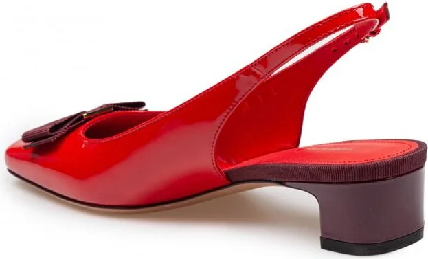 Salvatore Ferragamo Patent Leather Slingback Pumps - Image 4
