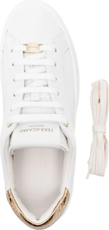 Salvatore Ferragamo Platform Leather Sneakers - Image 2