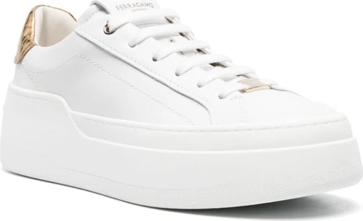 Salvatore Ferragamo Platform Leather Sneakers - Image 4