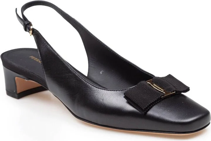 Salvatore Ferragamo Slingback Pumps Made Of Leather - Image 2