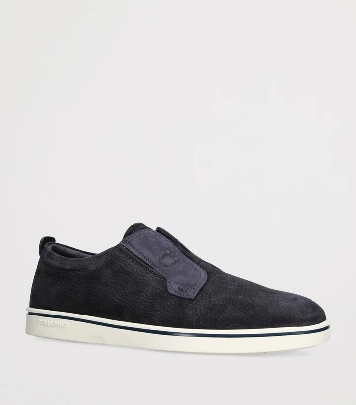Salvatore Ferragamo Suede Alfie Slip-On Sneakers - Image 3
