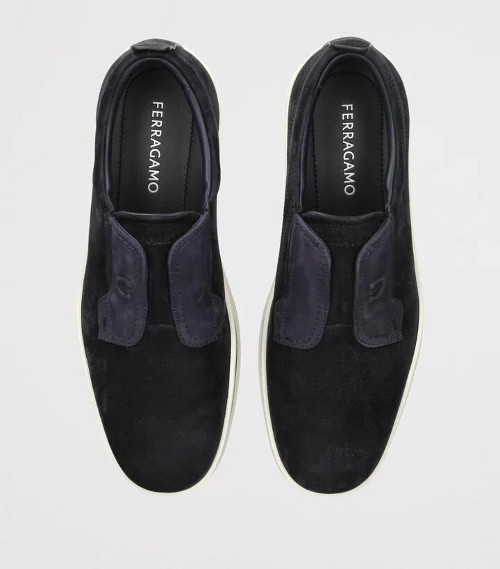 Salvatore Ferragamo Suede Alfie Slip-On Sneakers - Image 4