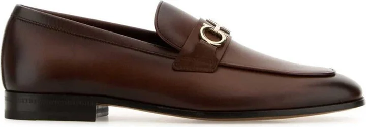 Salvatore Ferragamo Titanium Finish Gancini Loafers Shoes