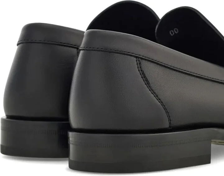 Salvatore Ferragamo Titanium-Finish Mini Gancini Buckle Bacco Loafers Shoes - Image 3