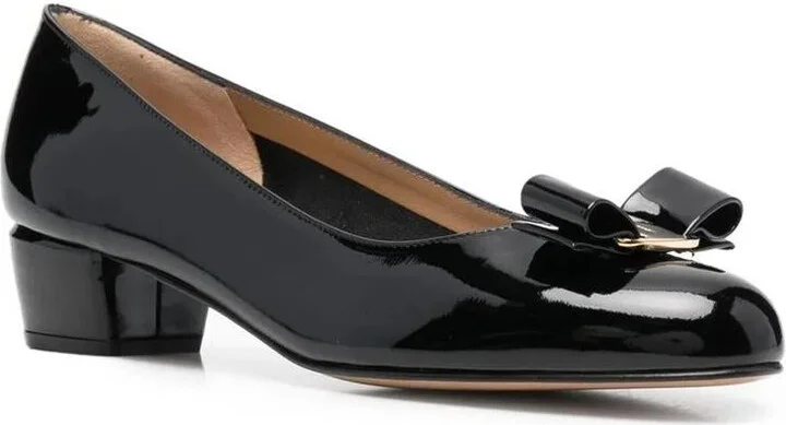 Salvatore Ferragamo Vara Bow Patent Leather Pumps Shoes - Image 2