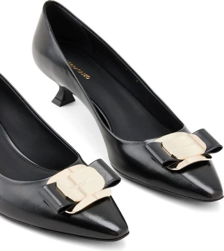 Salvatore Ferragamo Vara Leather Pumps - Image 3