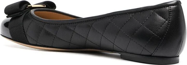 Salvatore Ferragamo Vara Quilted Leather Ballet Flats - Image 3