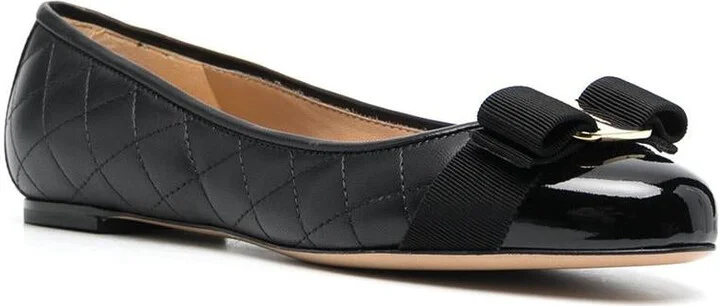 Salvatore Ferragamo Vara Quilted Leather Ballet Flats - Image 4
