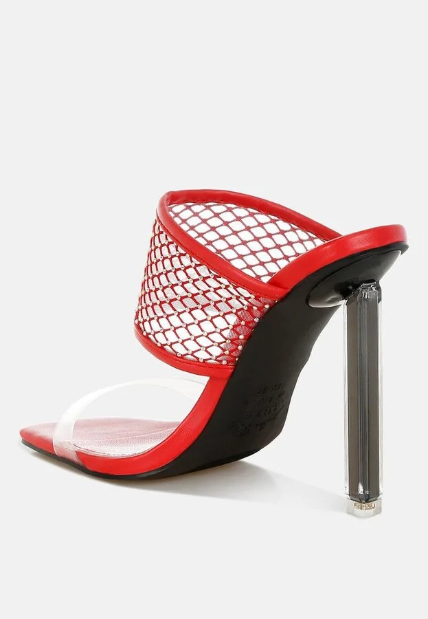 Salween Clear Embellished Square Toe Heels - Image 5