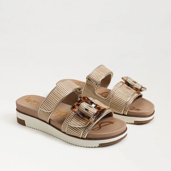 Sam Edelman Adrianna Slide Sandal Sunny Gold Raffia
