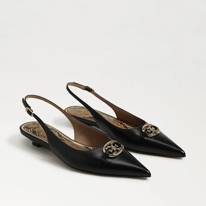 Sam Edelman Aggie Slingback Flat Black Leather