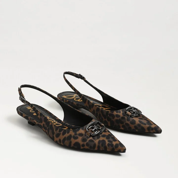 Sam Edelman Aggie Slingback Flat Brown Multi Fabric