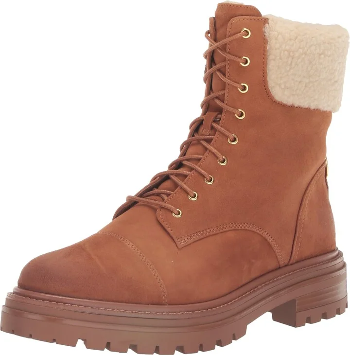 Sam Edelman Aleia Combat Boot Saddle/Natural 7 Medium