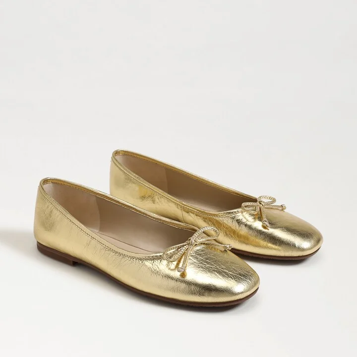 Sam Edelman Alie Ballet Flat Amber Gold Leather