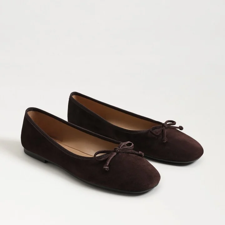 Sam Edelman Alie Ballet Flat Cafe Noir Suede