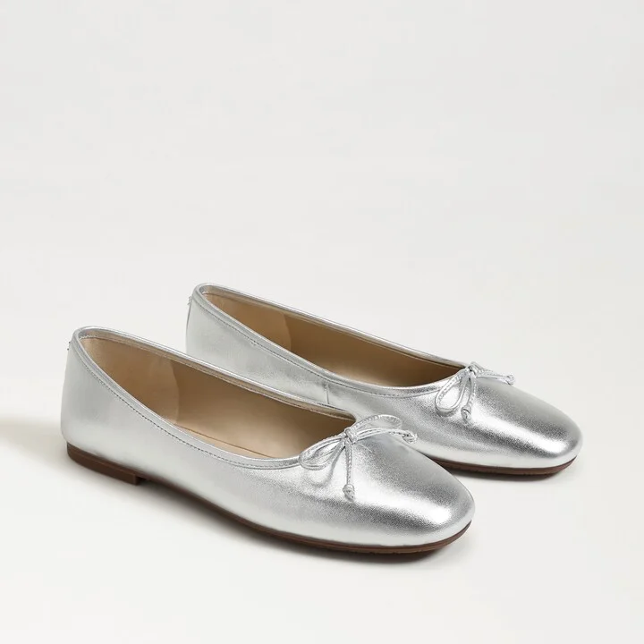 Sam Edelman Alie Ballet Flat Soft Silver Leather