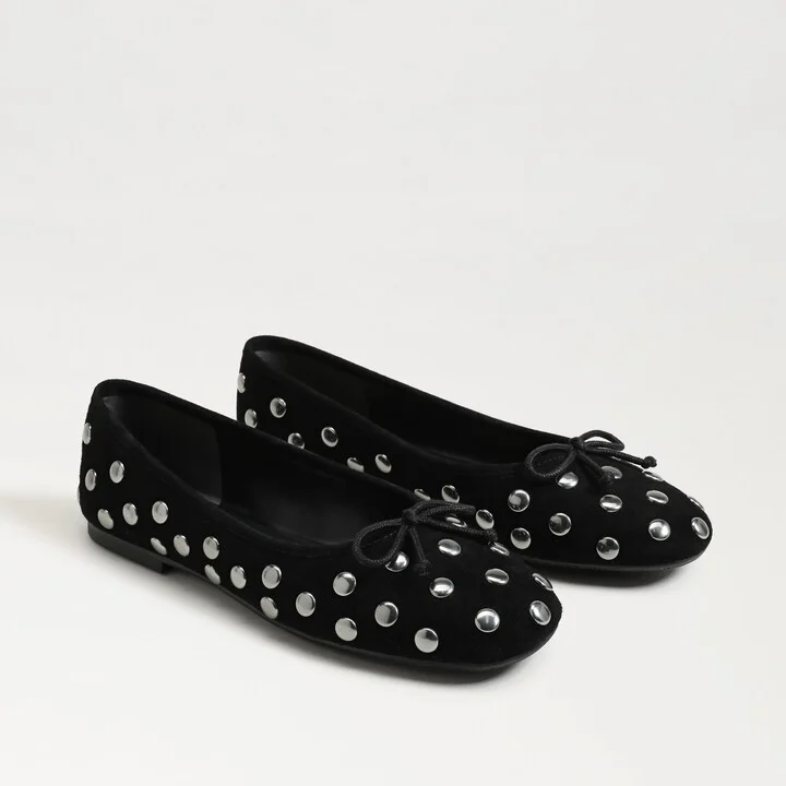 Sam Edelman Alie Studded Ballet Flat Black Suede