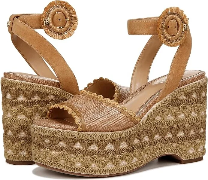 Sam Edelman Amber Platform Sandal Women's Shoes Buff Tan : 10 M, Textile