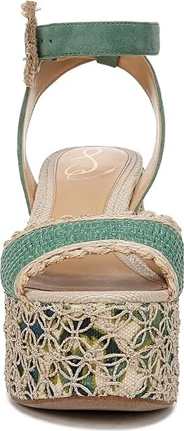 Sam Edelman Amber Platform Sandal Women's Shoes Turquoise Green : 10 M, Textile - Image 4