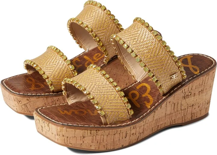 Sam Edelman Angelina Wedge Sandal Natural/Desert Sun 9.5 Medium