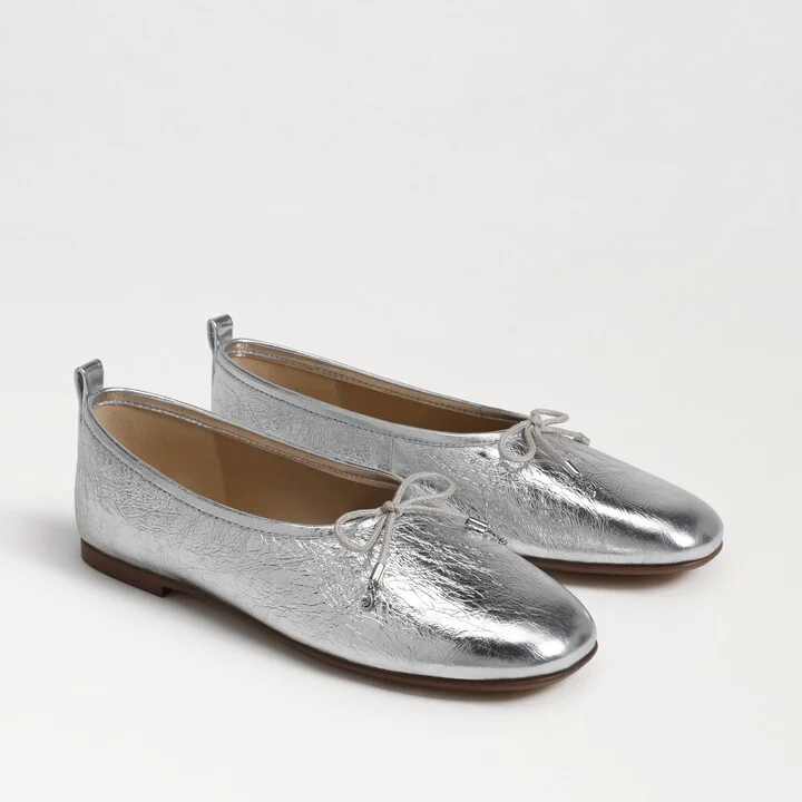 Sam Edelman Ari Ballet Flat Soft Silver Leather