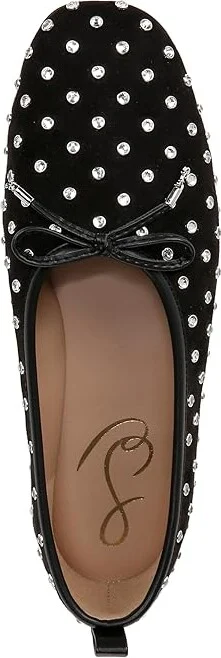 Sam Edelman Ari Gem Women's Flat Shoes Black Suede : 9.5 M, Rubber - Image 2