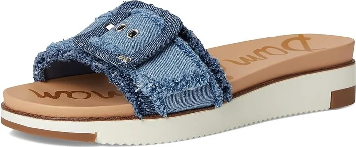 Sam Edelman Ariane Fray Women's Sandals Blue : 10 M, Leather - Image 5