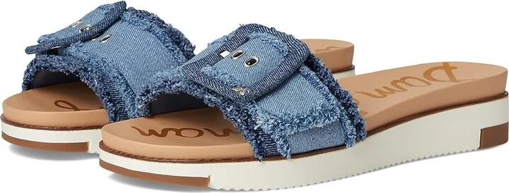 Sam Edelman Ariane Fray Women's Sandals Blue : 10 M, Leather