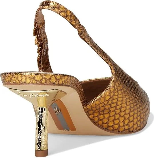 Sam Edelman Baker High Women's Heels Gold : 6 M, Leather/Rubber - Image 4