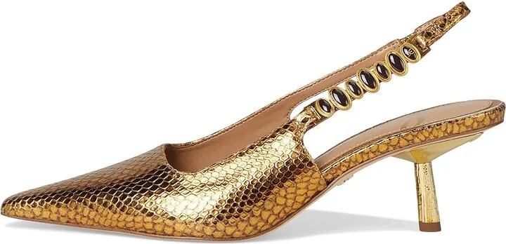 Sam Edelman Baker High Women's Heels Gold : 6 M, Leather/Rubber - Image 6