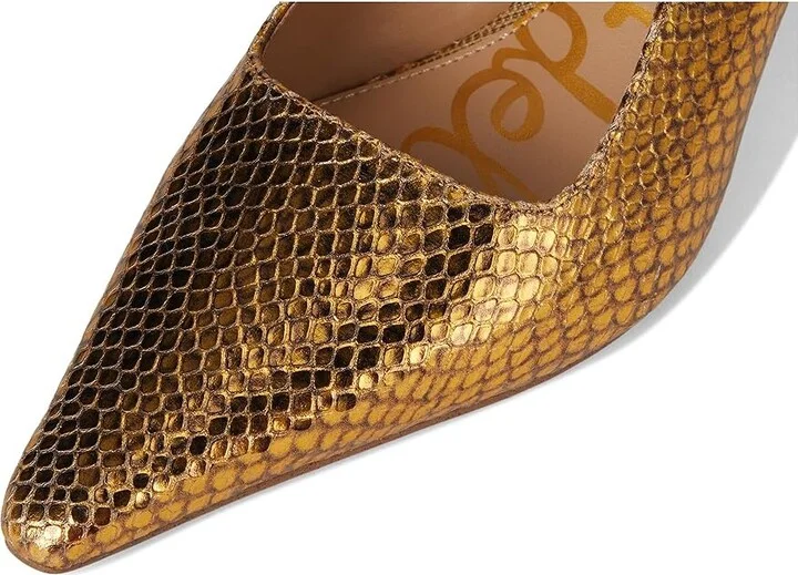 Sam Edelman Baker High Women's Heels Gold : 6 M, Leather/Rubber - Image 7