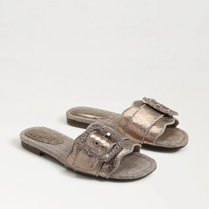 Sam Edelman Bambi2 Slide Sandal Pewter Metallic