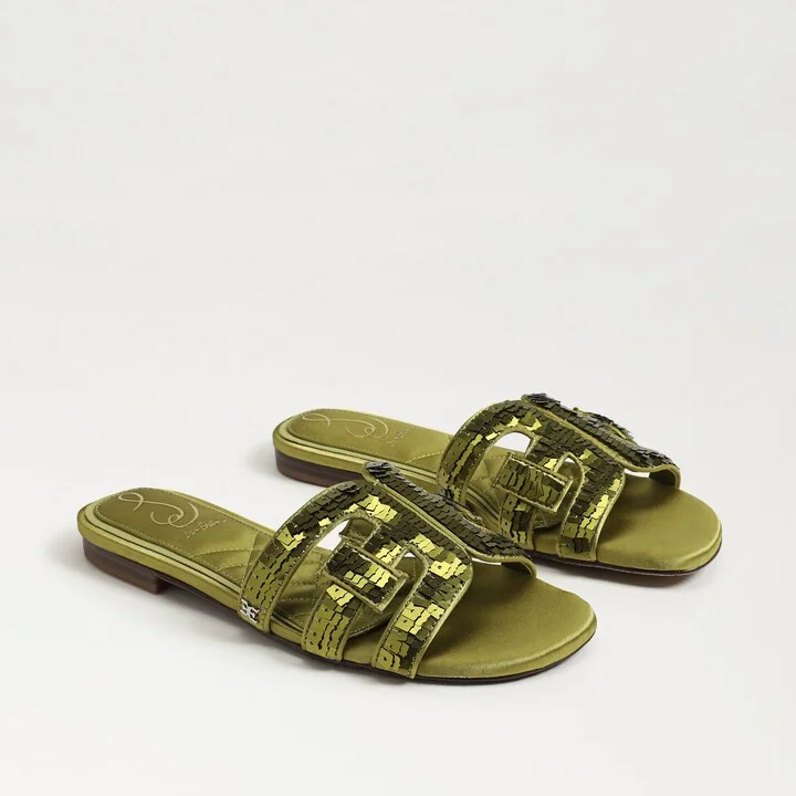 Sam Edelman Bay Glamour Slide Sandal Greentini Fabric
