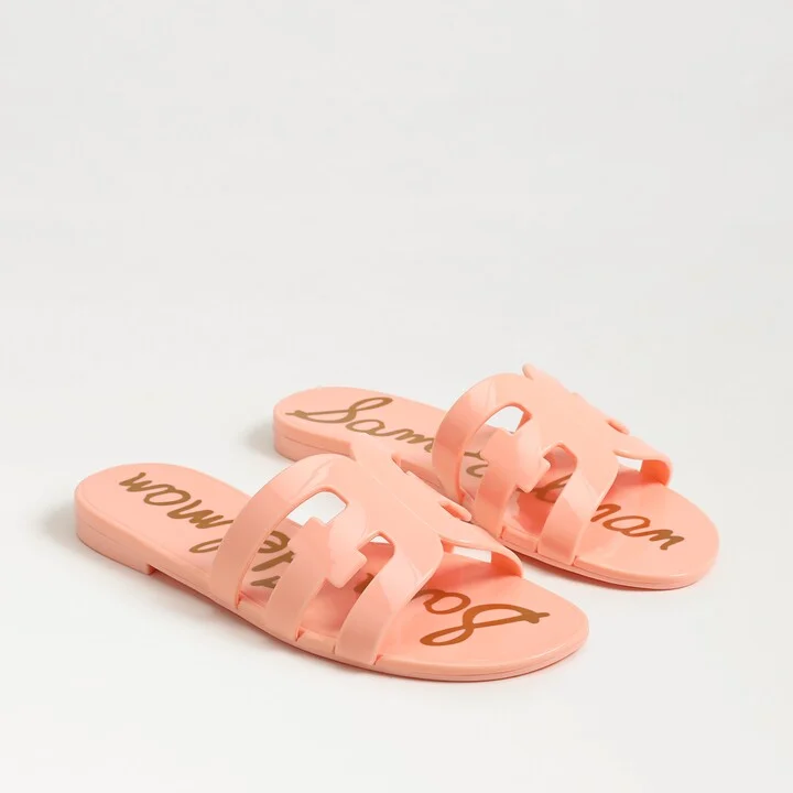 Sam Edelman Bay Jelly Slide Sandal Pink Rosette Jelly