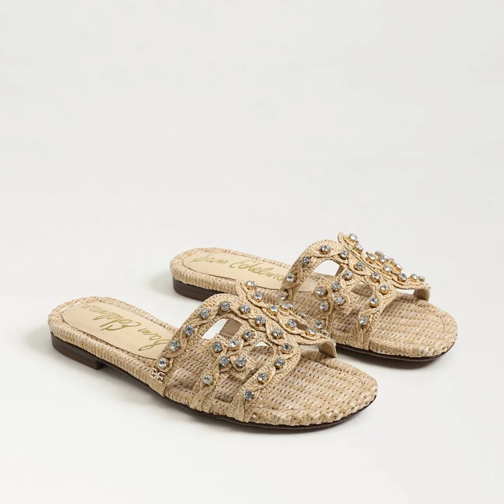 Sam Edelman Bay Jewel Slide Sandal Bleached Beechwood Weave