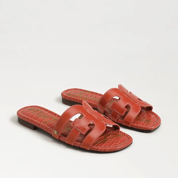 Sam Edelman Bay Slide Sandal Orange Sunrise Leather