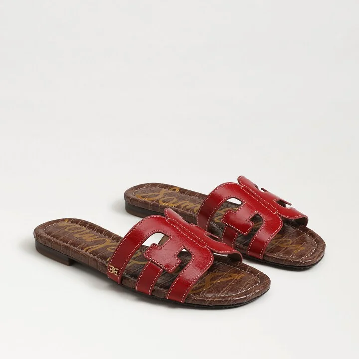 Sam Edelman Bay Slide Sandal Summer Red Leather