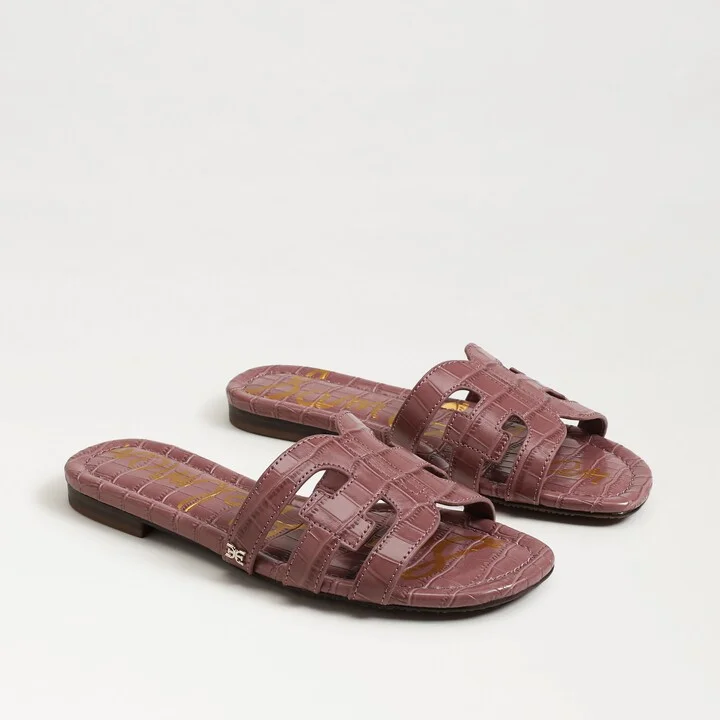 Sam Edelman Bay Slide Sandal Winter Mauve Croco Leather