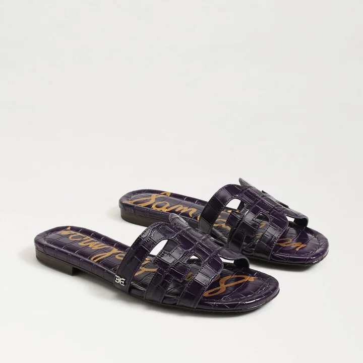 Sam Edelman Bay Slide Sandal Winter Violet Croco Leather