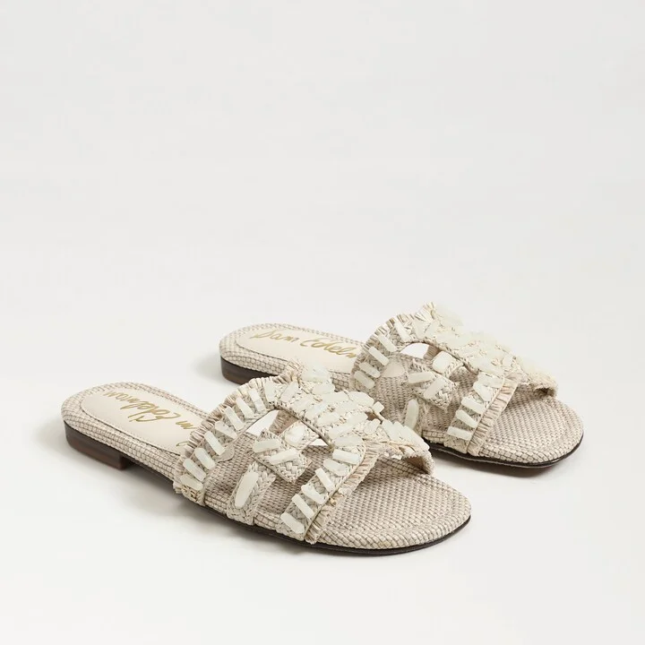 Sam Edelman Bay Stone Slide Sandal Light Natural Raffia