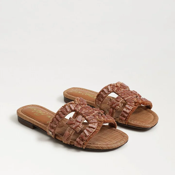 Sam Edelman Bay Stone Slide Sandal Sunstone Raffia