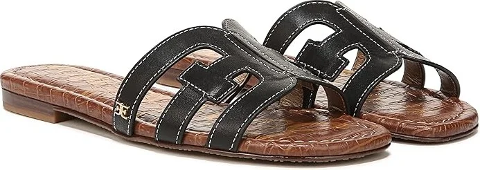 Sam Edelman Bay Women's Slide Shoes Black Vaquero Saddle Leather : 9 M